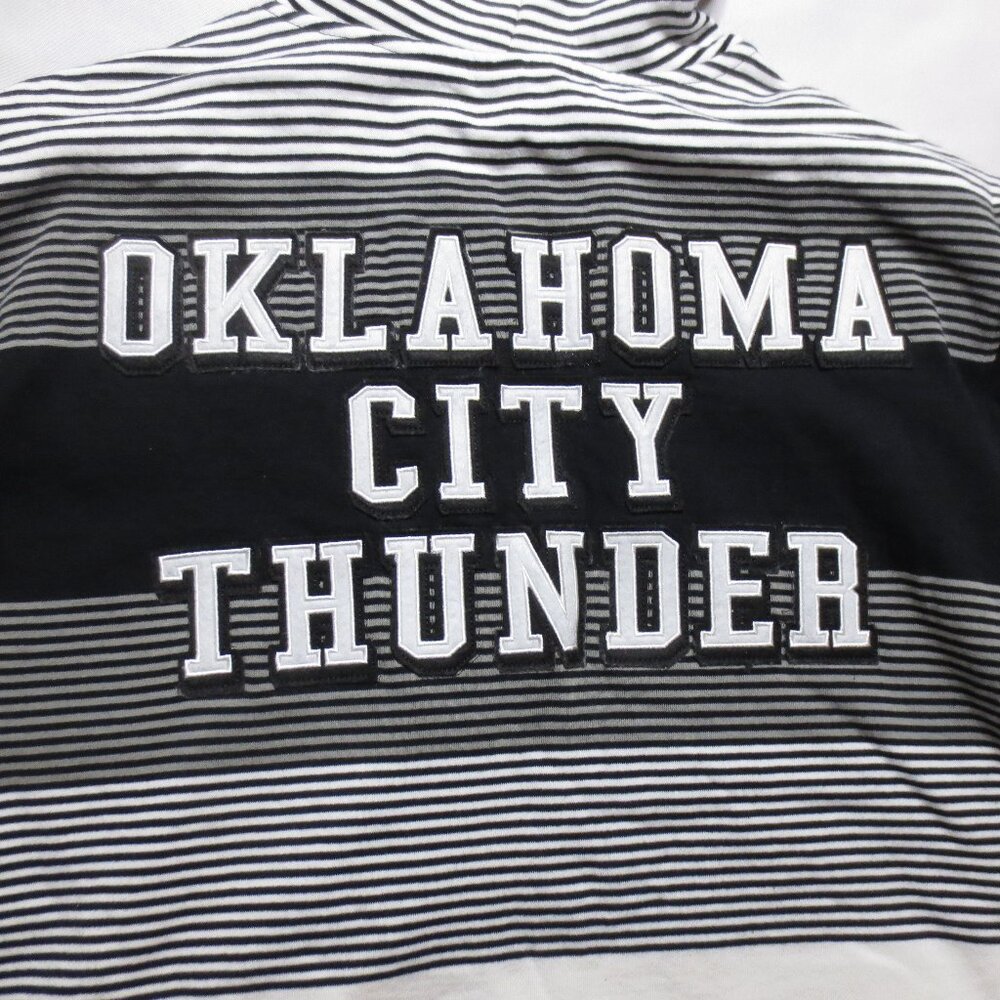 OKC THUNDER sweatshirt CREAM black RARE striped UNK hoodie SIZE L